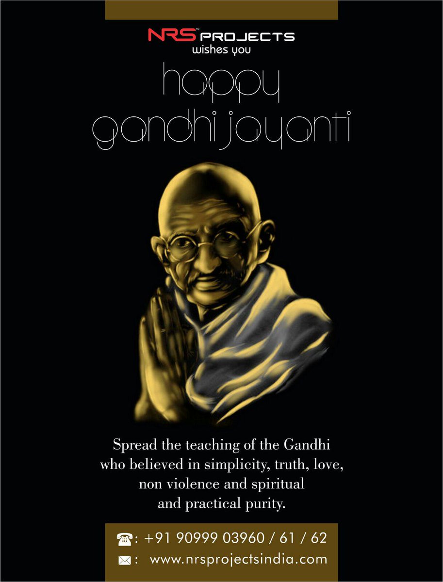 nrs_projects's tweet image. #NrsProjects : Happy Gandhi jayanti..nrsprojectsindia.com