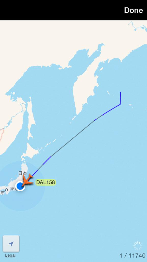 APInfo_bot's tweet photo. Delta Airlines flight #DL158 from Seoul to Detroit is diverting to Tokyo Narita. Maybe machine trouble. http://t.co/K0lrPMgevs