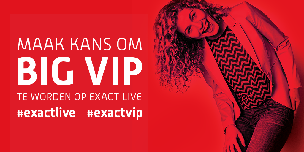ExactSoftware's tweet photo. Laat je in de watten leggen op #exactlive en word 1 van onze BIG VIPS! Lees meer http://t.co/d8KqURo5JY  #exactVIP http://t.co/LWnnCN8Igo