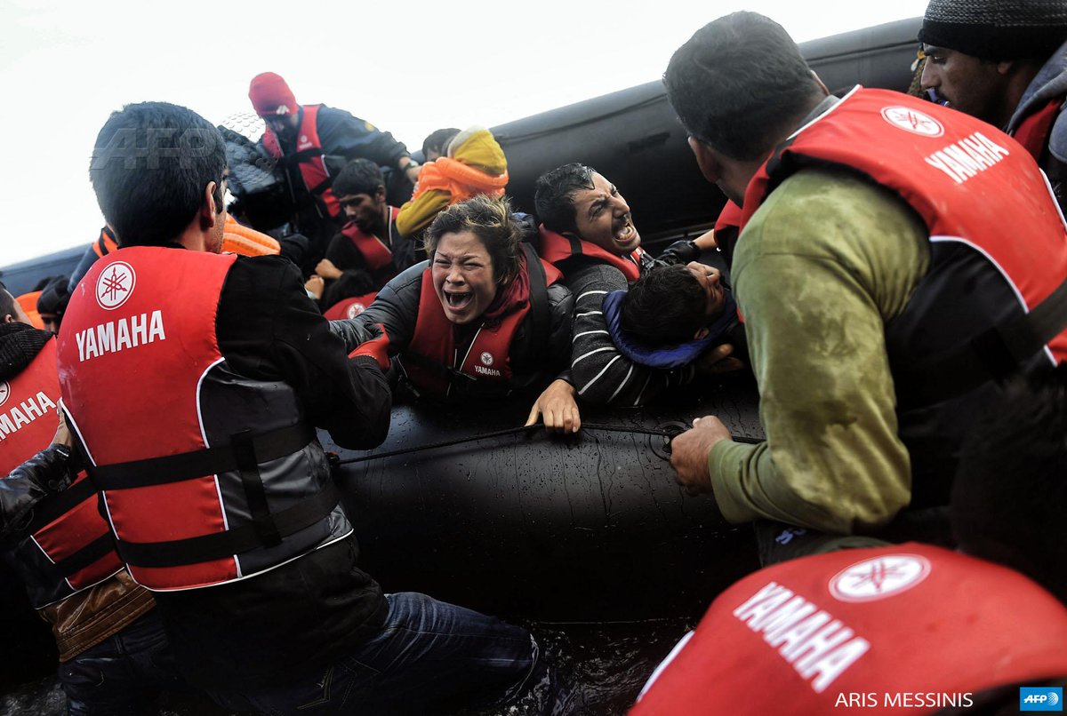 GREECE - Refugees and migrants arrive at the island of Lesbos after crossing the Aegean sea. By <a href="/ArisMessinis/">Aris Messinis</a>  #AFP