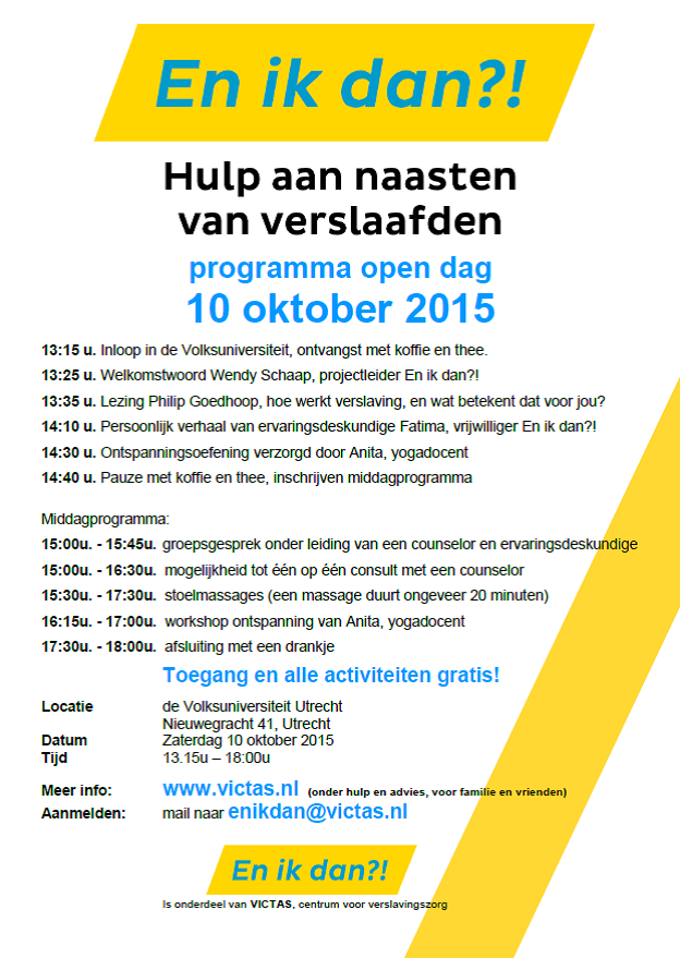 Kom naar onze OPEN DAG! Wij zijn trots op ons mooie programma en kijken er naar uit! Aanmelden? Enikdan@victas.nl