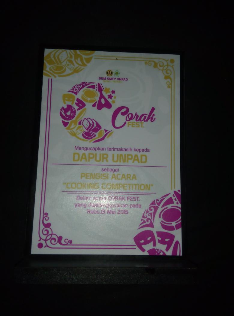 Hari ini Dapur Unpad jadi juri di cooking competition di @corakfest loh! Terima kasih Bem KMFP udh undang kita :)
