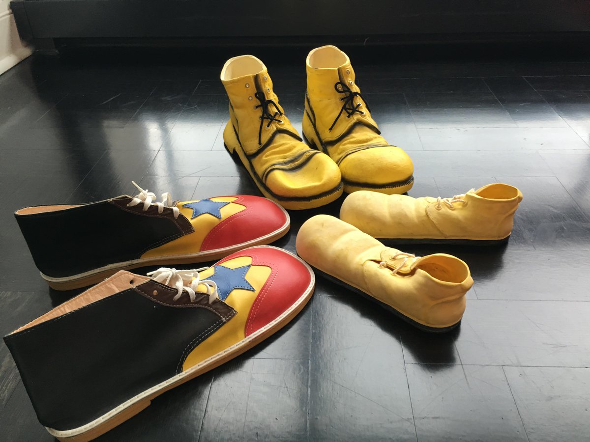 From the Dept. of Hidden Talents: Here are some items from #DominiqueLevy's prized collection of clown shoes.