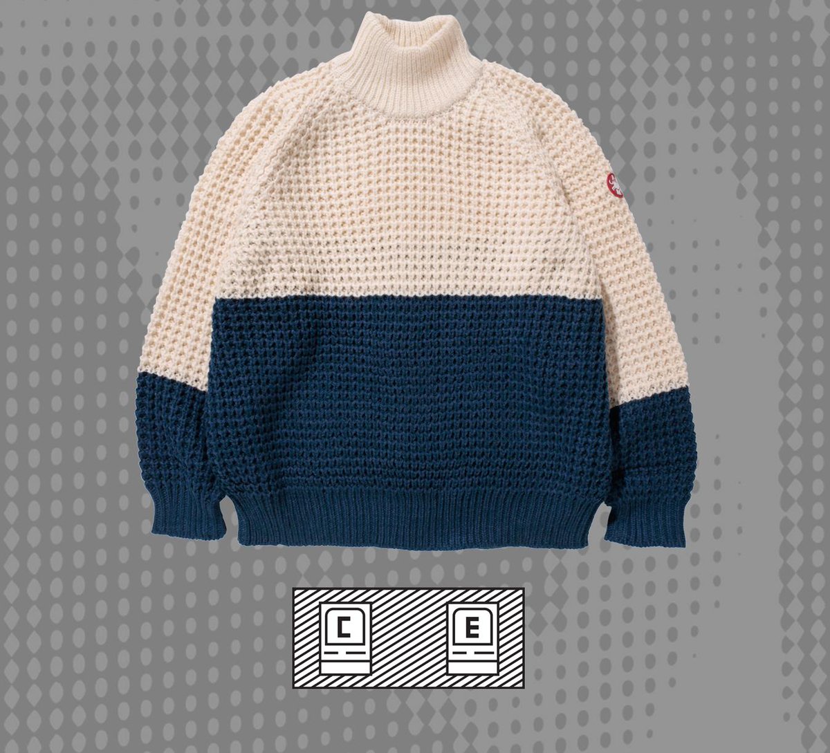 【C.E/CAVEMPTSTRIPE LOOSE WAFFLE MIX KNIT C.E/CAVEMPT】STRIPE LOOSE WAFFLE MIX KNIT CES19KN03(2色