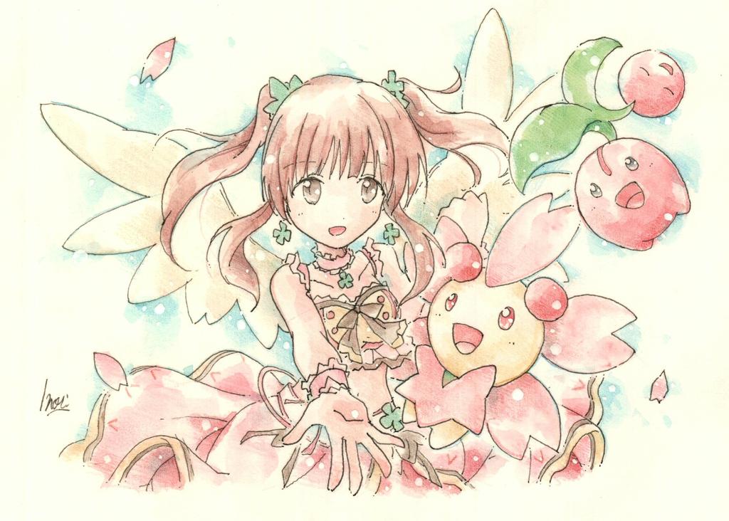 Inori デレマス ポケモン ｎｏ ０１ 緒方智絵里とチェリム チェリンボのフラワーギフト 天使の祝福 です Http T Co Wmhnfil5oa Twitter