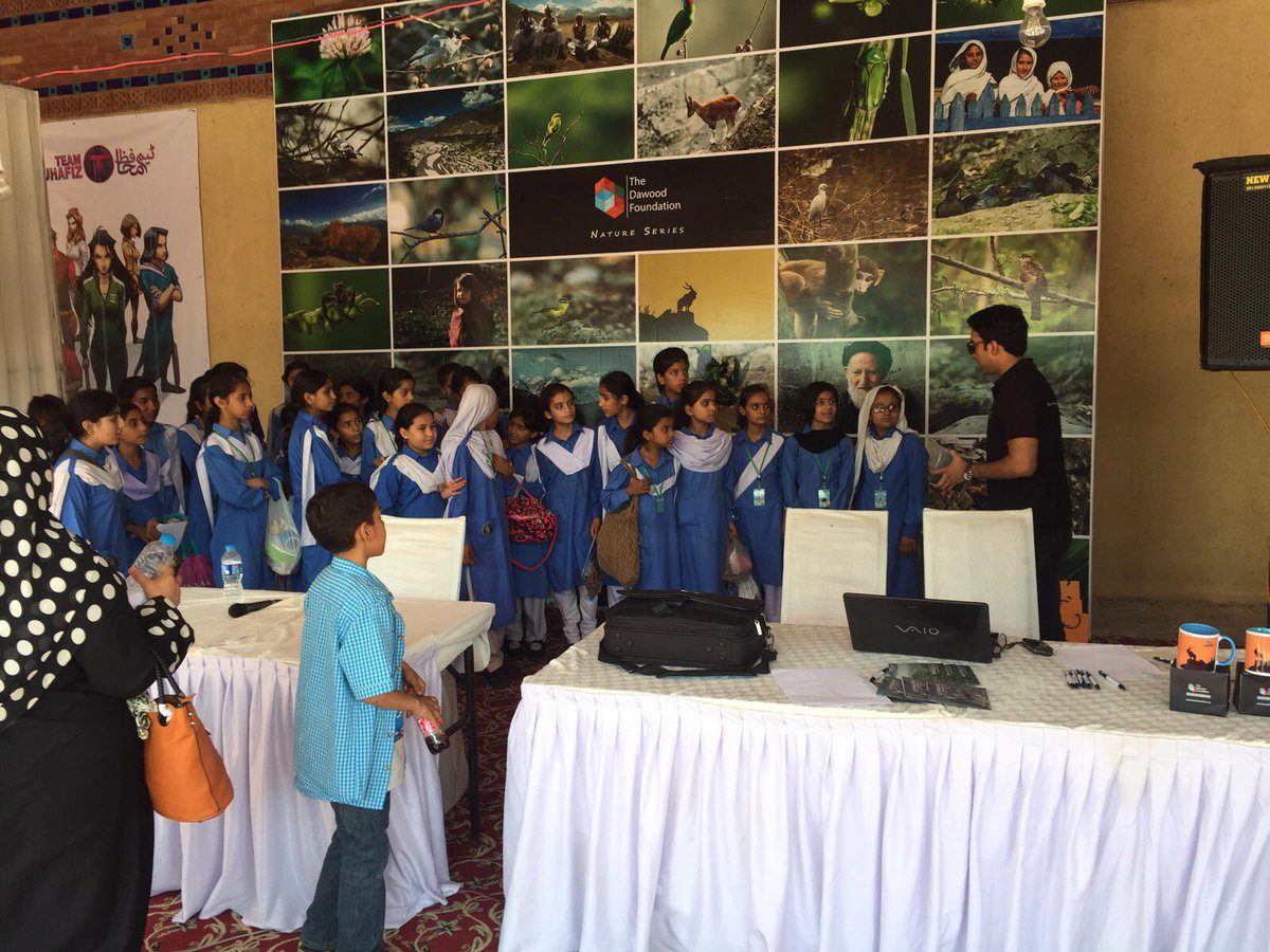 @ChildrenLitFest Children learning about the importance of conservation of nature at @DawoodTdf stall