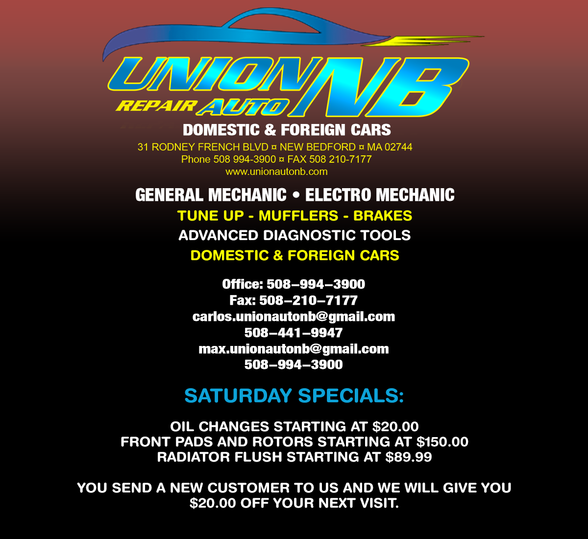 Union_Auto_NB's tweet image. Union Auto NB Repair! #UnionAutoNB #NewBedford #MA #CarDealership #AutoSales #AutoLoans #Vehicles #Repairs