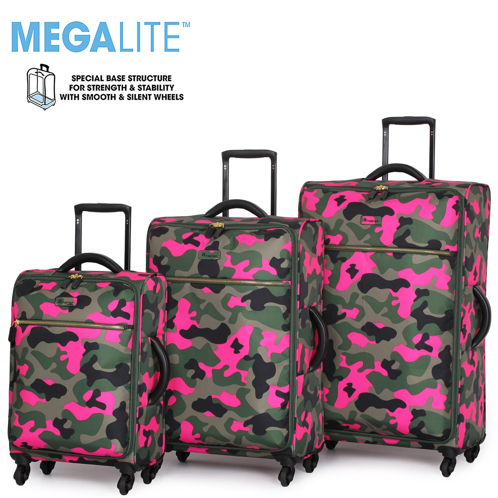 PINK camo rolling luggage