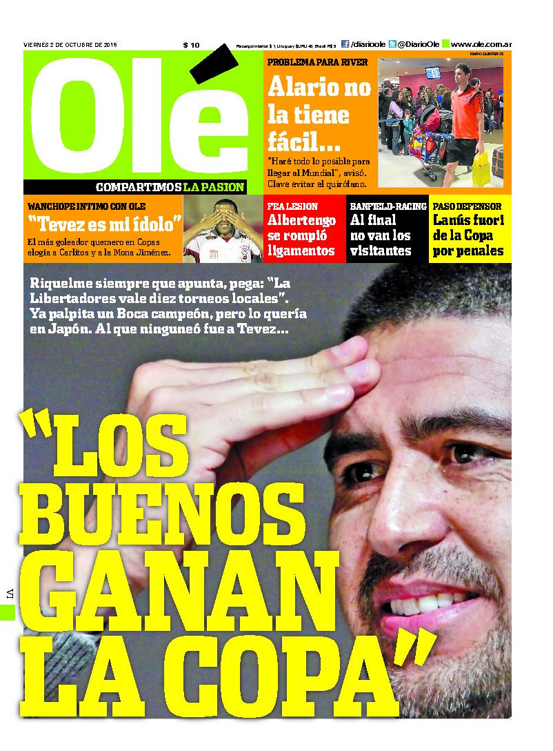 Diario Olé on Twitter "Esta es LaTapaDeOle de hoy http//t.co/Ny7YfooFF1"