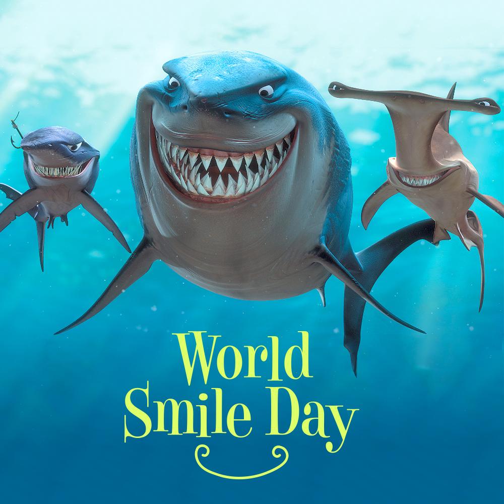 Pixar's tweet photo. Show your teeth and say 'ello. #WorldSmileDay http://t.co/2IieBK7nEZ