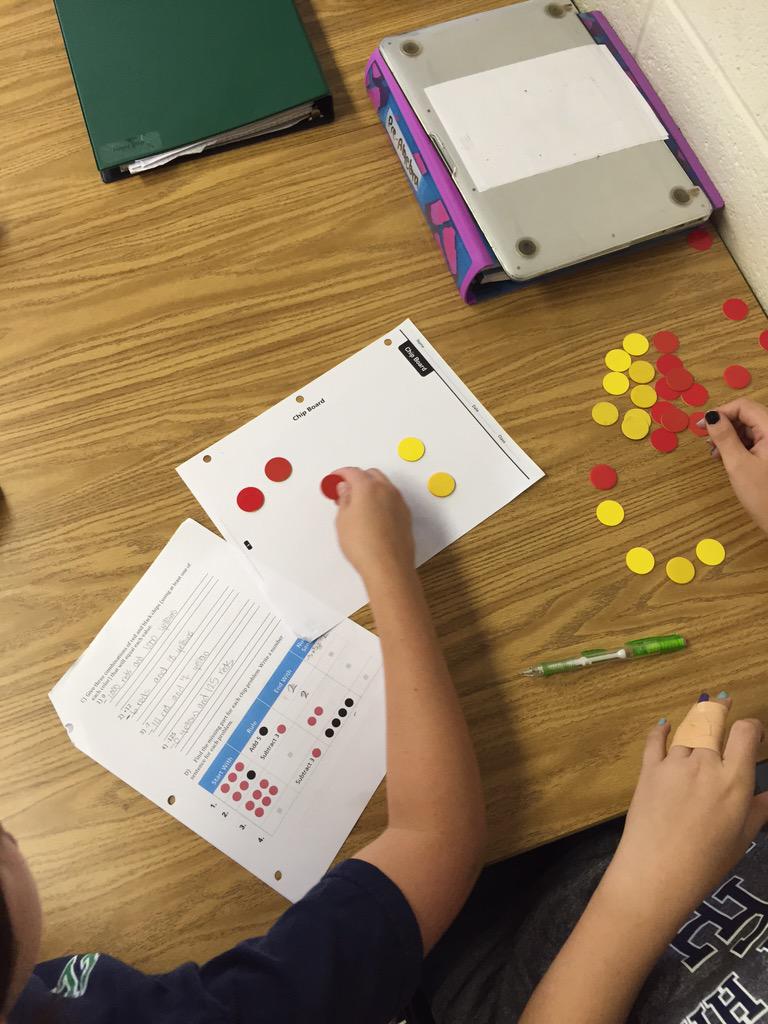 FHSMathManiacs's tweet image. Adding positives and negatives using chips! #accentuatethenegative