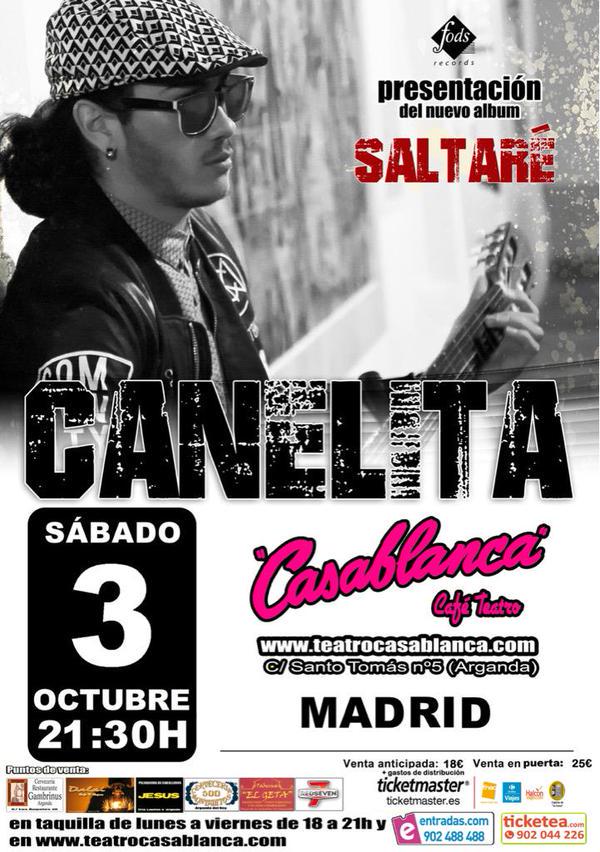 FodsRecords's tweet photo. Mañana sábado 3 de octubre concierto de @canelitareal en Madrid. http://t.co/ClECmzOUJ7