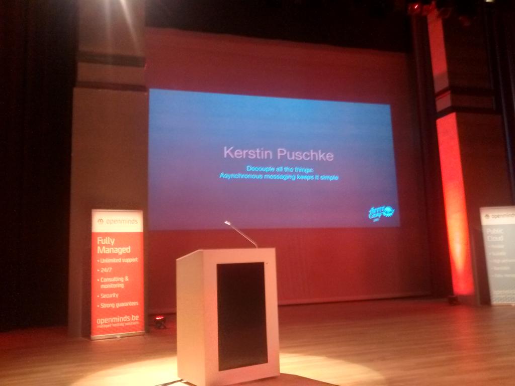arrrrcamp's tweet photo. Our next speaker @titanoboa42 will talk about decoupling all the things. http://t.co/k4yUh8wSBA