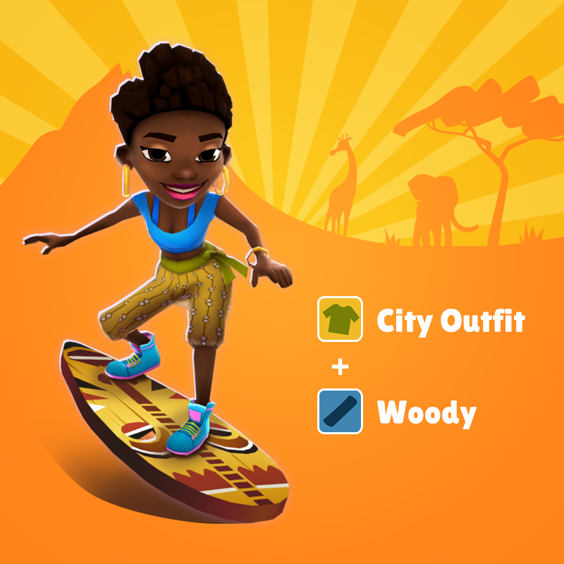 Kiloo Games on X: Surf the Kenya Subway in proper fashion with the  beautiful Woody board and Zuri's cool City Outfit! #SubwaySurfers   / X