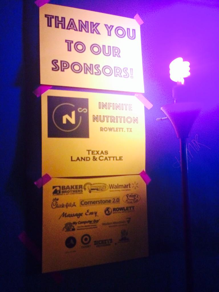 honor5k's tweet photo. Great glow party last night! BIG Thanks to our main sponsors #infinitenutrition and @TxLandCattle @RowlettTexas http://t.co/cNPYR2ju60