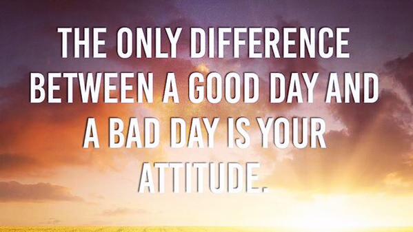 TheZigZiglar's tweet photo. The only difference between a good day and a bad day is your attitude. http://t.co/ieDvPg0WY2 #Attitude #Ziglar http://t.co/8hzBMlYkZi