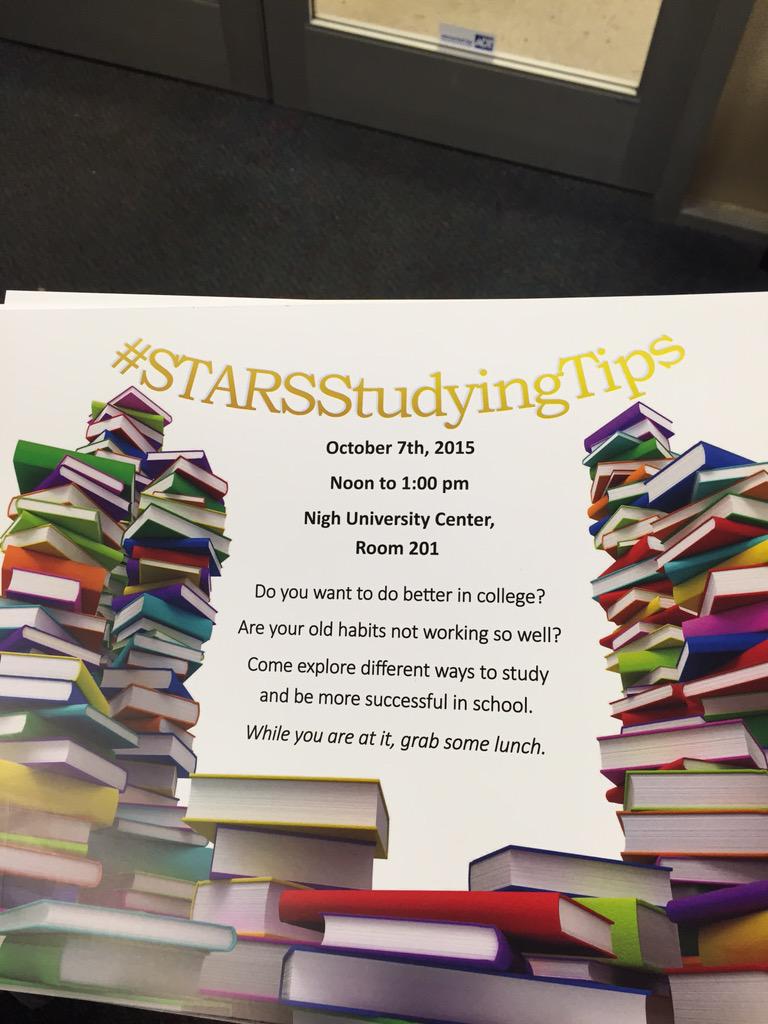 Just finished putting up these awesome posters all over campus! #STARSStudyingTips