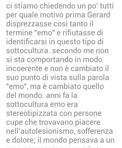 melancholia_LC's tweet photo. Vi chiedete perché Gerard prima disprezzasse la parola "emo" e ora si autodefinisce così? Spero di chiarirvi le idee http://t.co/iMrhtJZoAJ