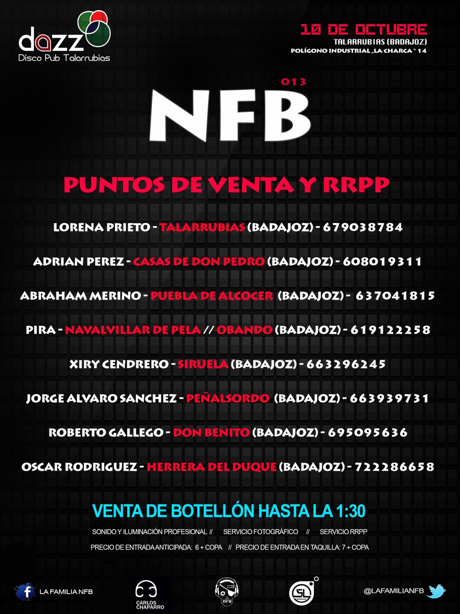 SORTEO INTRO GRATIS para NFB 013 el próximo día 10 de Octubre.
Dale RT y entra en el.
¡¡¡Suerte!!!