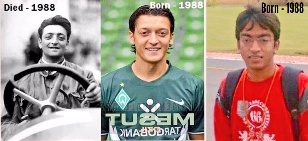 Shivam on X: Enzo Ferrari died in 1988. Mesut Ozil was born in