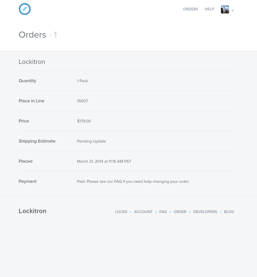 trinathon's tweet image. Update pending... waited 618 days #lockitron #getitwhenImDead #falsehopes