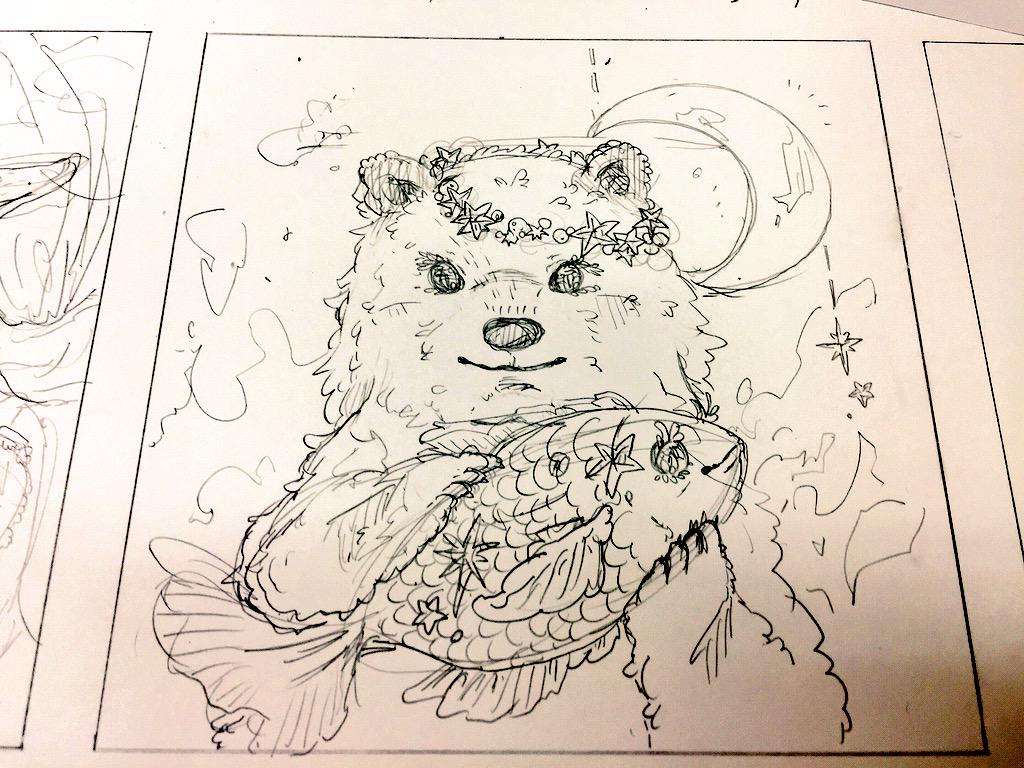 色彩課題の下描き途中🐇
とことんメルヘンにしたいな〜 