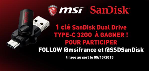SSDSanDisk's tweet image. Concours - Follow @msifrance et @SSDSanDisk et RT ce tweet pour gagner une clé DualDrive ! Tirage au sort lundi :)