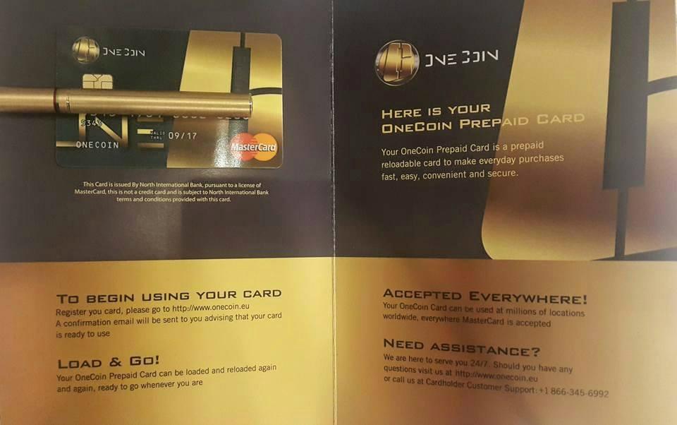 Onecoinbe's tweet image. the one card