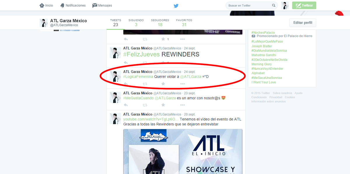 Rewinder12's tweet photo. #MeSacaUnaSonrisa Que hayan pasado mi Tweet en Telehit y que ATOLE lo haya visto xD @ATLGarza http://t.co/KE6LTTHXAE