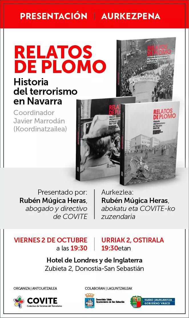 CovitePV's tweet photo. Todo preparado para la presentación de 'Relatos de plomo' en San Sebastián. Os esperamos :) http://t.co/BXhxBF8S9N