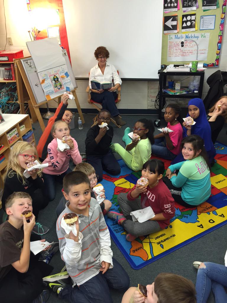 In honor of our read aloud Absolutely Almost,we are having donuts!Our main character's FAVORITE food! <a href="/HZNElementary/">Horizon Elementary</a>