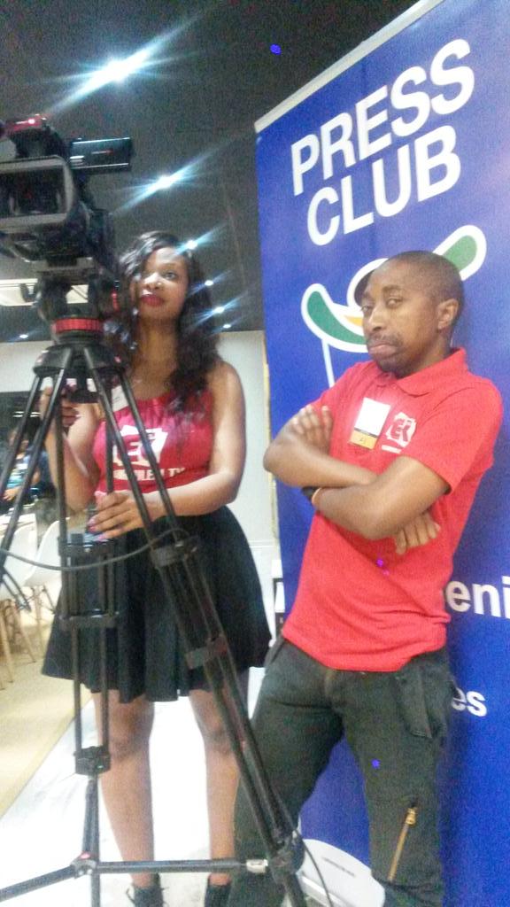 City_Ekurhuleni's tweet photo. Young talented @EktvChannel  crew shooting at the #EMMpressclub held in partnership with Ekurhuleni TV. http://t.co/6fu4mlRGUZ