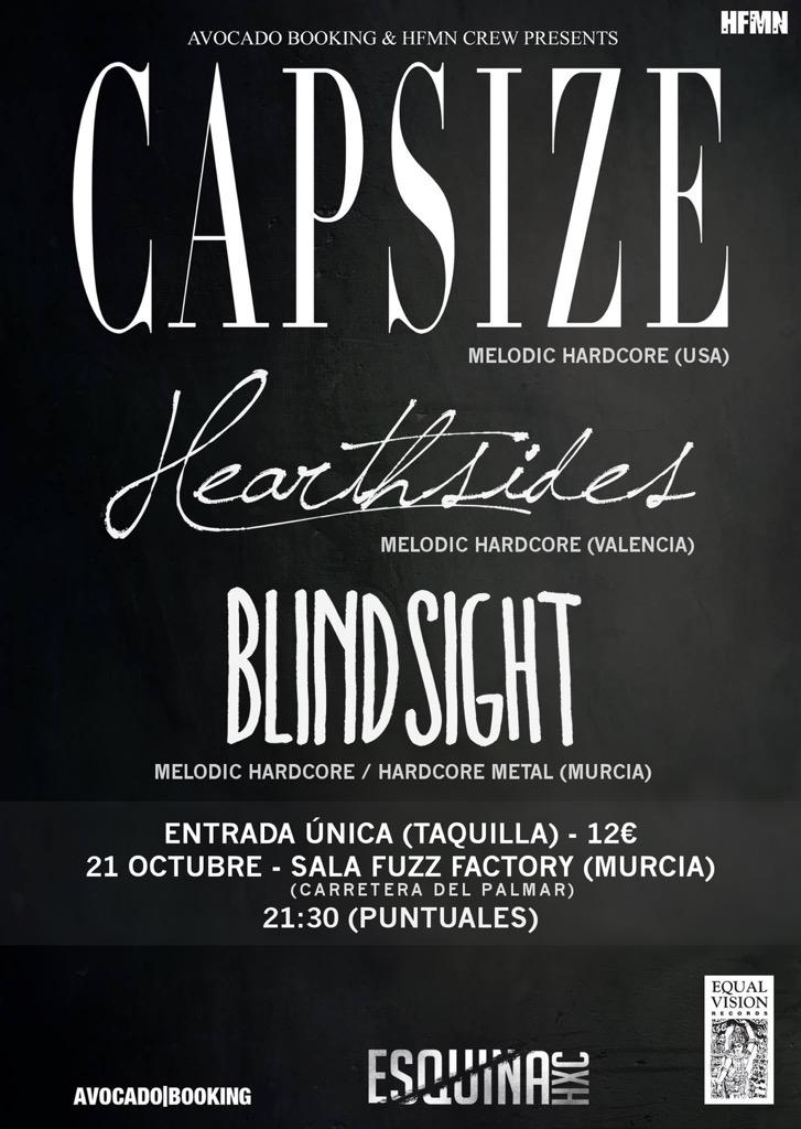 EsquinaHardcore's tweet image. Aquí tenemos el cartel de #Murcia de Capsize​ junto a @Hearthsides ​ y @BlindSightESP 

RT

facebook.com/events/1690620…