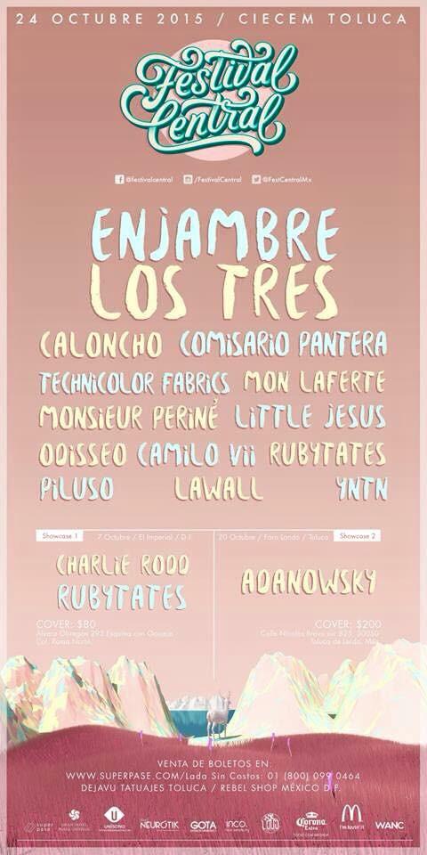 Piramidemx's tweet photo. Listo el cartel de #FestivalCentral http://t.co/s34Rw4zuiu