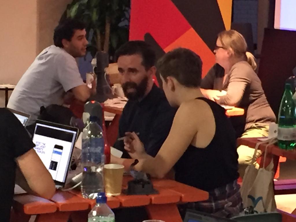 rewiredstate's tweet image. Nearly presentation time! #Techfugees