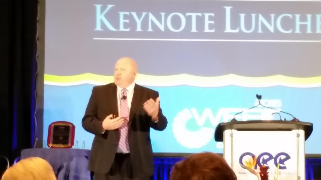 #WEEC. Kevin  Bright from Duke Energy highlights EE adoption as closing keynote speaker - fabulous !!!  #WeAreDE