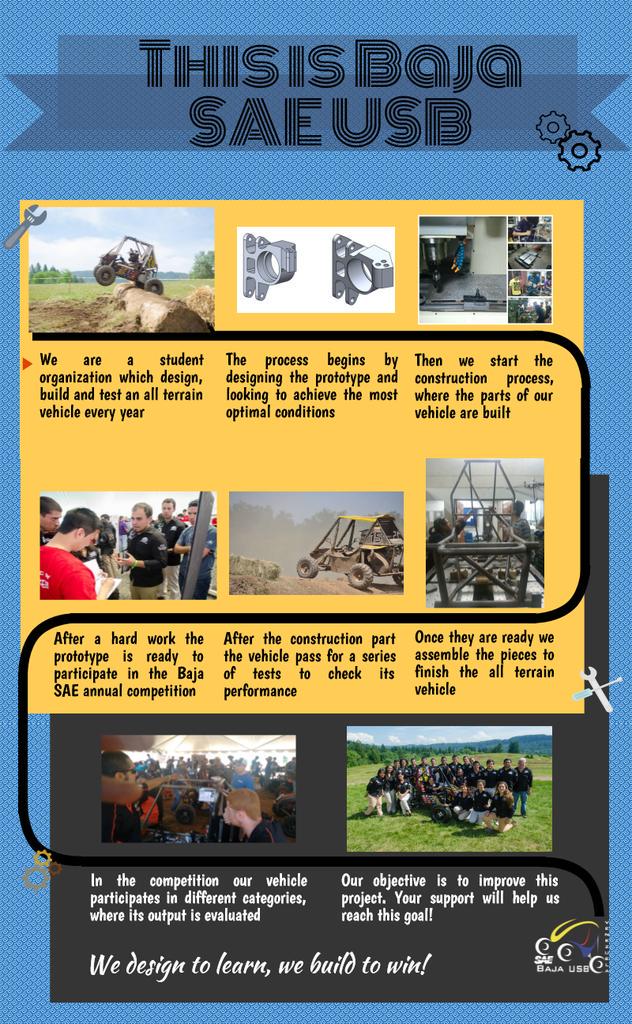 BajaUSB's tweet photo. We design to learn… we build to win! Help us by clicking here http://t.co/TOjKiQn1P3 #BajaSAEUSB http://t.co/1NkJYSCm2P