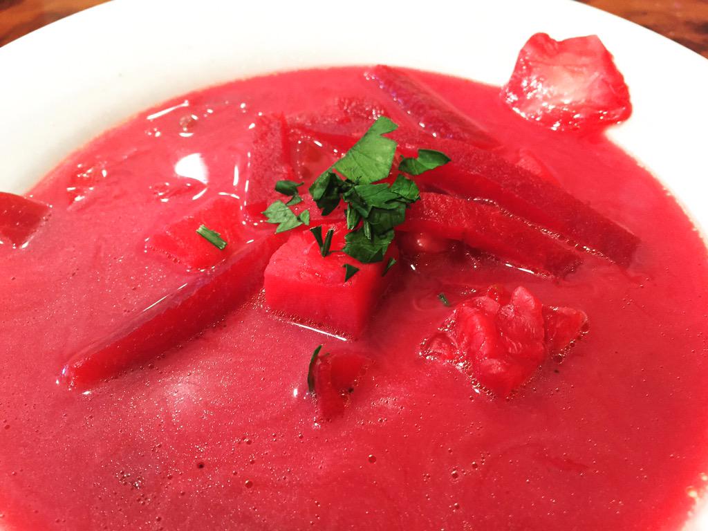 tonyatthetable's tweet photo. A bowl of #UkrainianBorscht at the #PolishKitchen on River Drive in #Garfield. #Polish #PolishAmerican #PolishCuisine http://t.co/45Pq3CKJJe