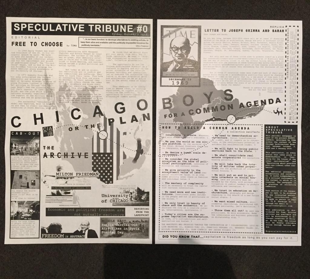Los <a href="/GrupoToma/">GrupoToma</a> traen los efectos de los Chicago Boys en Chile a la <a href="/chicagobiennial/">Chicago Architecture Biennial</a> #arquitectura