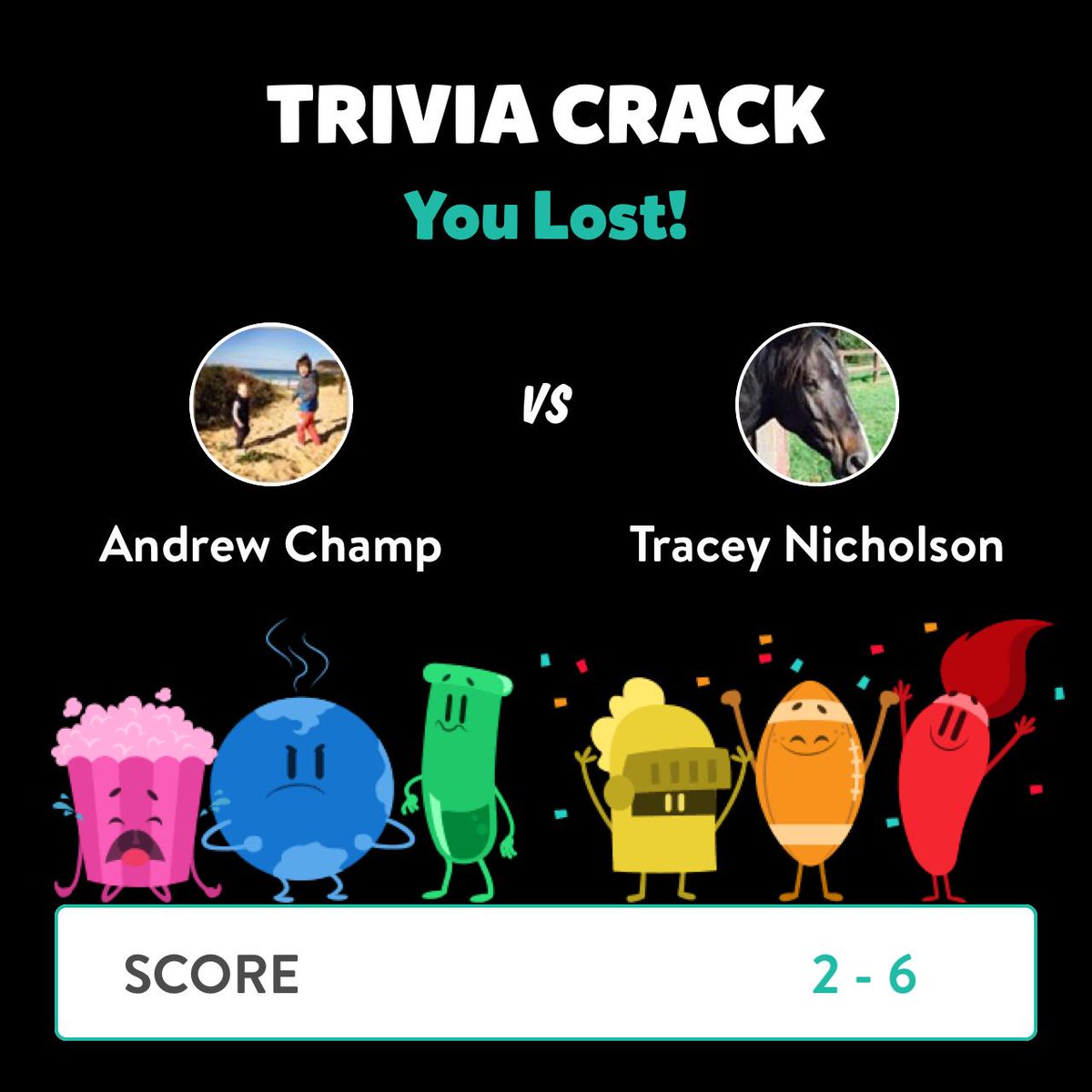 57champ's tweet photo. Andrew Champ just lost a game against Tracey Nicholson in Trivia Crack sake http://t.co/87V5ZfvuDn http://t.co/Icat8o4sfd