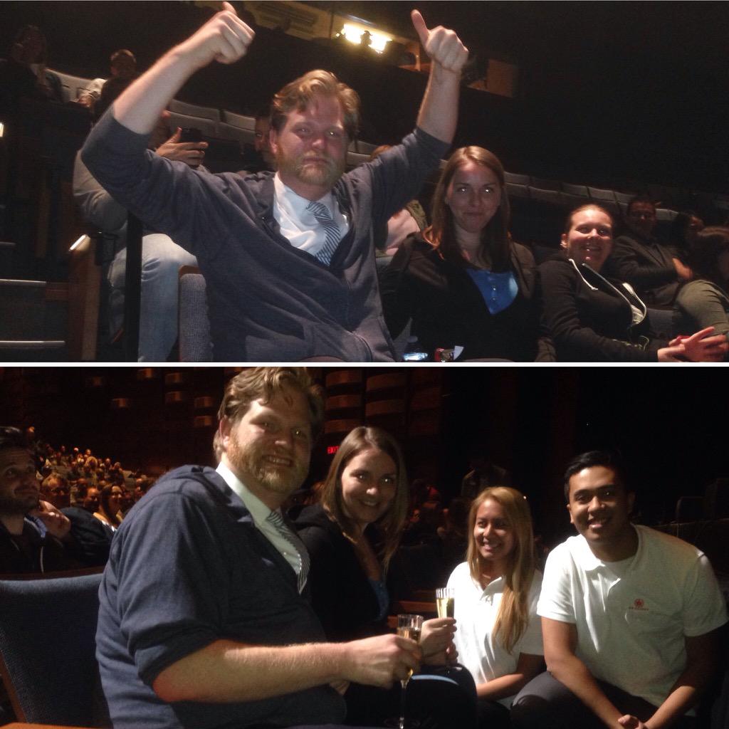 JFL_TORONTO's tweet photo. Congratulations! Your seats just got upgraded by @AirCanada - Congrats Pat and Crystal! #ACbackstage http://t.co/SjqxvMMlbS