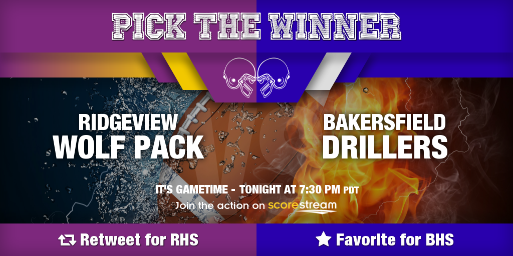 MicheleSStream's tweet photo. Who wins?
Retweet for Ridgeview (@LetsGo_Wolfpack)
Fav for Bakersfield (@DrillerFootball)
http://t.co/Qw4B57gEUU http://t.co/JysDva5PEI