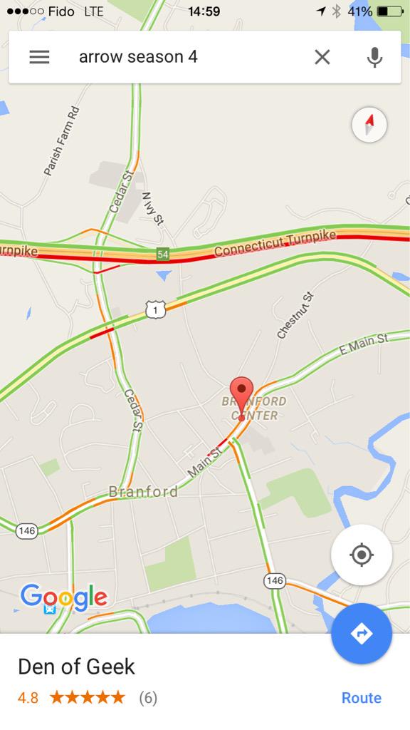 Just incase you were wondering where #ArrowSeason4 was located in google maps