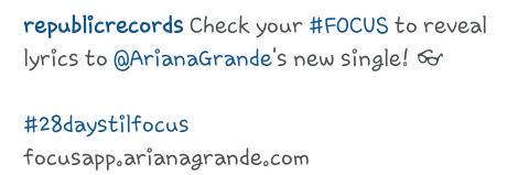 Ari_Follow_Ily's tweet photo. RepublicRecords ViaInstagram @ArianaGrande #focus #FocusIsComingOctober30th #ArianaGrande #ArianaForPresident #Ari 🙊 http://t.co/6fGZWNwjxu