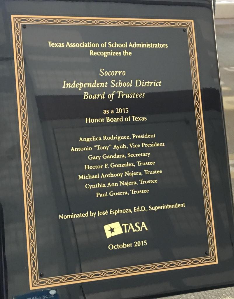 angerodriguez43's tweet photo. Thank you to #TeamSISD for helping us earn this amazing honor, you are the best! Thank you ESC19 and #TASATASB! http://t.co/wQYaToeR49