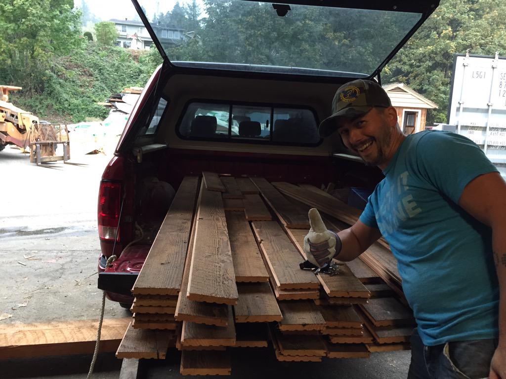 MeatcraftPM's tweet image. Marks got wood @AllureTackle @MarkFalvai picking up a truck load of reclaimed timber at western reclaimed timber