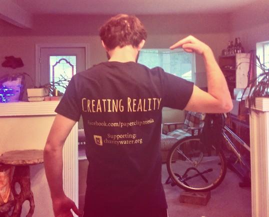 TheRoryRoss's tweet photo. First of the #Paperclip2tesla shirts arrived! Be sure to post yours! Thank you all for your support π #charitywater http://t.co/CjFTdd6SaL
