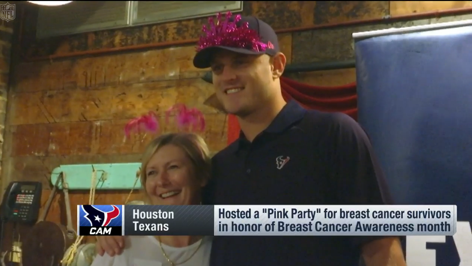NFLTotalAccess's tweet photo. The @HoustonTexans + the @Colts chipped in for
Breast Cancer Awareness Month
#NFLExtraPoints
http://t.co/1ZDanGrmdM http://t.co/RCTNztHk1x