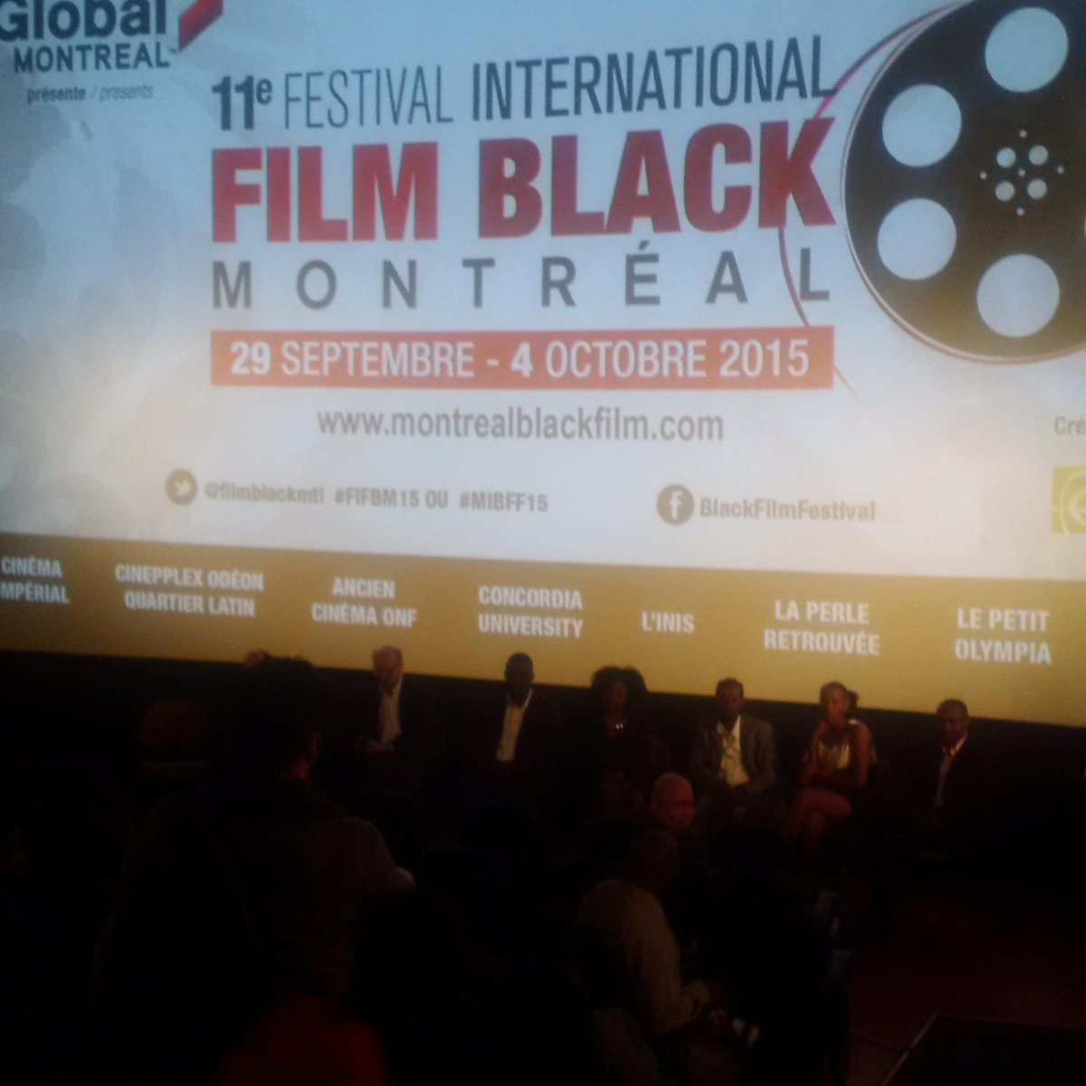 Fabiennecolas's tweet photo. QandA avec @Paul_Haggis David Belle et les etudiants de @artistsinstitut de Jacmel au @filmblackmtl #FIFBM15 http://t.co/RVRuPLnNUf