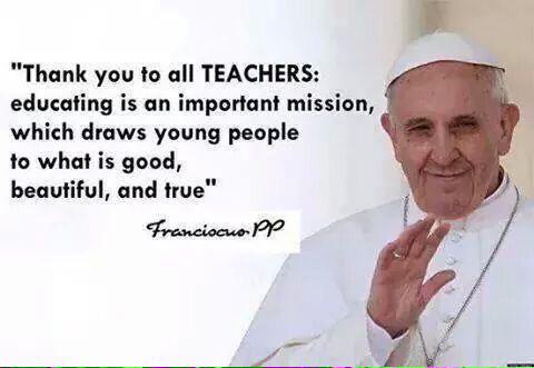 come_meal25's tweet photo. #HappyWorldTeachersDay @Pontifex http://t.co/JXFKNOdph7